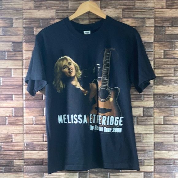 Womens Medium Anvil Melissa Etheridge T-shirt Revival Tour 2008 Tee Black - Picture 1 of 11